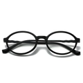 Occhiali anti-luce blu TR90 nero opaco con montatura rotonda e stanghette ondulate - Montatura Nero Opaco Lenti Trasparenti