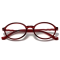 Occhiali da lettura TR90 anti luce blu in rosso traslucido con accenti neri stile retrò - Montatura Rossa Lenti Bianche