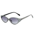 Cat eye oval sunglasses with translucent grey frame and purple gradient lenses - Regular / Regular (Transparent Grey Frame & Grey Lenses)