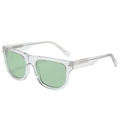 Lunettes de soleil rétro à monture carrée transparente et verres vert clair style urbain - Monture Transparente Verres Verts