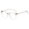 Fashionable TR90 oversized square eyewear frame in translucent champagne with metal hinges - Champagne