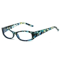 Montatura per occhiali tartarugata blu e gialla con elegante design rettangolare - Montatura Granulosità di Pietra Blu Lente Bianca