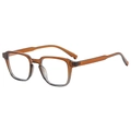 Occhiali quadrati marrone ambra classici con lenti anti-luce blu in stile vintage - Montatura Sfumata Tè e Grigio Lenti Chiare