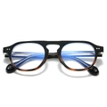 Montatura per occhiali nera e tartarugata sfumata con lenti anti-luce blu - Montatura bicolore nero e leopardo lenti trasparenti
