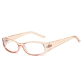 Cat-eye blue light blocking glasses in transparent amber orange lightweight frame - Champagne Frame Clear Lens