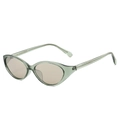 Cat-eye oval sunglasses with translucent light green frame and tinted tea lenses - Regular / Standard (Incl. 13% VAT) Green Frame & Light Tea Lenses