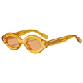 Vintage oval sunglasses in transparent orange yellow acetate with retro polarized lenses - Regular / Champagne Frame with Champagne Lenses (Incl. 13% VAT)