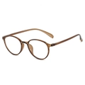 Montatura rotonda classica in ambra trasparente realizzata in leggero materiale TR90 - Montatura tè lucida (lente trasparente)