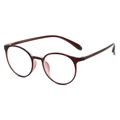 Minimalist round glasses frame in translucent dark red finish for a classic vintage style - Wine Red Frame Clear Lens