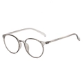 Minimalist grey transparent round frame glasses with lightweight resin material - Transparent Grey Frame Clear Lens