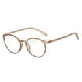 Minimalist round tortoise brown translucent frames for prescription eyeglasses - Sand Brown Frame Clear Lens