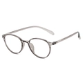 Ultralight TR90 round frame glasses in transparent grey finish with CE marking - Grey Frame