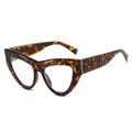 Fashion cat eye glasses frame with tortoiseshell pattern and blue light blocking lenses - Tortoise Frame Clear Lens