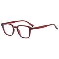 Retro polygonal red full-rim glasses frame with transparent finish for men and women - Wine Red Frame Clear Lens