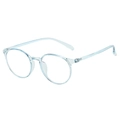 Minimalist round transparent light blue glasses frames with vintage resin design - Light Blue Frame