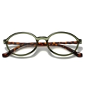 Lunettes de lecture TR90 vert olive avec branches en écaille et filtre anti-lumière bleue - Vert Transparent avec Branches Léopard