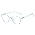 Light blue transparent TR90 round frame glasses with a minimalist lightweight design - Light Blue Frame