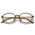 Lunettes de lecture ovales TR90 anti-lumière bleue en marron mat, modèle W72513 rétro - Monture Marron Sable Verres Transparents