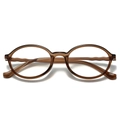 Lunettes anti-lumière bleue en TR90 marron ambre avec monture ovale rétro légère - Thé Sombre Brillant