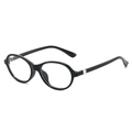 Occhiali TR90 anti-luce blu per donna con montatura ovale nera e dettagli a cuore argento - Montatura Nero Lucido / Lenti Trasparenti