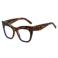Oversized cat-eye glasses frame in tortoise shell pattern with bold geometric design - Tortoise Frame Clear Lens