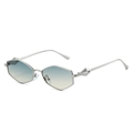 Lunettes de soleil géométriques argentées avec verres dégradés bleus et branches - Standard / Régulier (incl. TVA 13 %) monture argentée verres vert et jaune