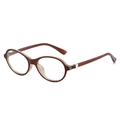 Brown amber TR90 eyeglasses frame for women with chic metal heart decorative details - Brown Frame Clear Lens