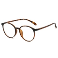 Classic round tortoise shell eyeglasses with black accent rim and clear lenses - Tortoise Frame Clear Lens