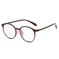 Retro round glasses frame in translucent dark red finish for women - Red Frame White Lens