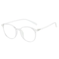 Minimalist transparent round frame eyeglasses in lightweight clear resin for women - Transparent Frame Clear Lens