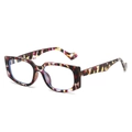 Square oversized tortoiseshell sunglasses with unique wavy temple design and blue light lenses - Purple Floral Frame White Lens
