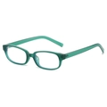Occhiali quadrati retrò verde scuro traslucido con lenti anti-luce blu trasparenti - Cornice Verde Trasparente