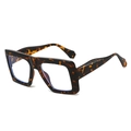 Occhiali da vista quadrati oversize tartarugati con filtro anti luce blu da donna - Montatura Tartarugata Lente Chiara