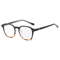 Retro-Vollrandbrille mit Vieleck-Design in Schwarz und Schildpatt-Optik-Farbverlauf - Schwarz und Leopardenmuster
