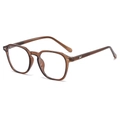 Retro-Brillengestell in transparentem Braun mit silbernen Stern-Metalldetails - Braun