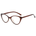 Minimalist cat eye anti-blue light glasses frame in translucent tea brown finish - Topside Tea