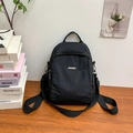 Zaino minimalista in nylon nero con grande capacità per viaggi e pendolarismo - Nero