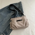 Bolso bandolera ligero de nailon beige con correa ajustable y bolsillos laterales mujer - Caqui