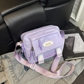 Joli sac bandoulière en nylon lilas avec poches multiples de style japonais Harajuku - Violet