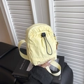 Waterdichte gele nylon crossbodytas met trekkoord en een brede schouderriem - Geel