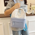 Mochila de lona con estrellas azul y blanco de gran capacidad para estudiantes - Azul