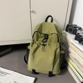 Zaino da viaggio verde oliva ad alta capacità con texture a quadri e tasche laterali a rete - Verde
