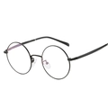Gafas redondas clásicas con montura de metal negro mate y patillas finas - Montura Negro Brillante (18053)