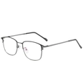 Professional gunmetal gray metal frame glasses with minimalist thin temple design - Gunmetal Frame (16035)