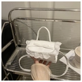 Borsa a tracolla bianca stile balletto con bordo in pizzo e fiocco per donna - Bianco