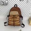 Outdoor-Rucksack aus Nylon in Dunkelbraun und Khaki mit Kordelzug-Netztasche für Damen - Groß / Braun (Ohne Anhänger)