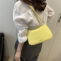 Bolso hobo amarillo limón con estampado Fashion, bolso de hombro minimalista en cuero sintético - Amarillo