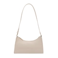 Borsa sottobraccio beige lucida minimalista con cerniera dorata da donna estate - Bianco Lucido