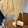 Lightweight nylon crossbody bags in lilac and beige with adjustable shoulder straps - Gray