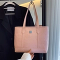 Sac fourre-tout rose avec motifs de chiots embossés et doubles anses de mode - Sans foulard / Rose